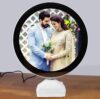 Trends Gift Store Magic Mirror Photo Frame with Light Photos Gift Personalized Frames for Valentine's Day Gifts, Anniversary, Birthday (Plastic, Tabletop, White, Pack of 1, Round, Framed)