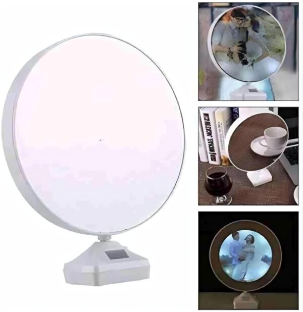 Trends Gift Store Magic Mirror Photo Frame with Light Photos Gift Personalized Frames for Valentine's Day Gifts, Anniversary, Birthday (Plastic, Tabletop, White, Pack of 1, Round, Framed) - Image 5