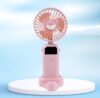 Mini Usb Charging Fan With Percentage Display ,5 Speed Modes,And mobile Stand