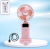 Mini Usb Charging Fan With Percentage Display ,5 Speed Modes,And mobile Stand - Image 4