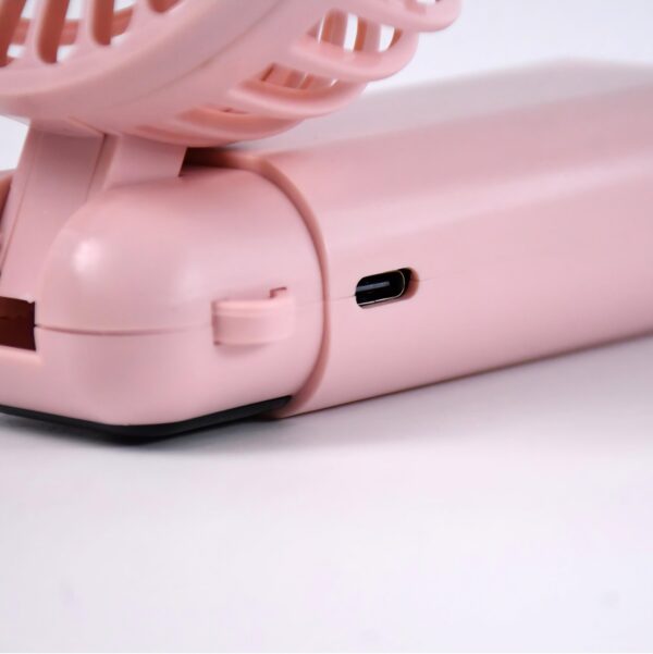 Mini Usb Charging Fan With Percentage Display ,5 Speed Modes,And mobile Stand - Image 2