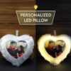 Imported Photo Personalized Heart Shape Fur LED/Light Photo Cushion/Pillow With Polyester Filler (Standard, White, 16X16 Inch) - Image 2