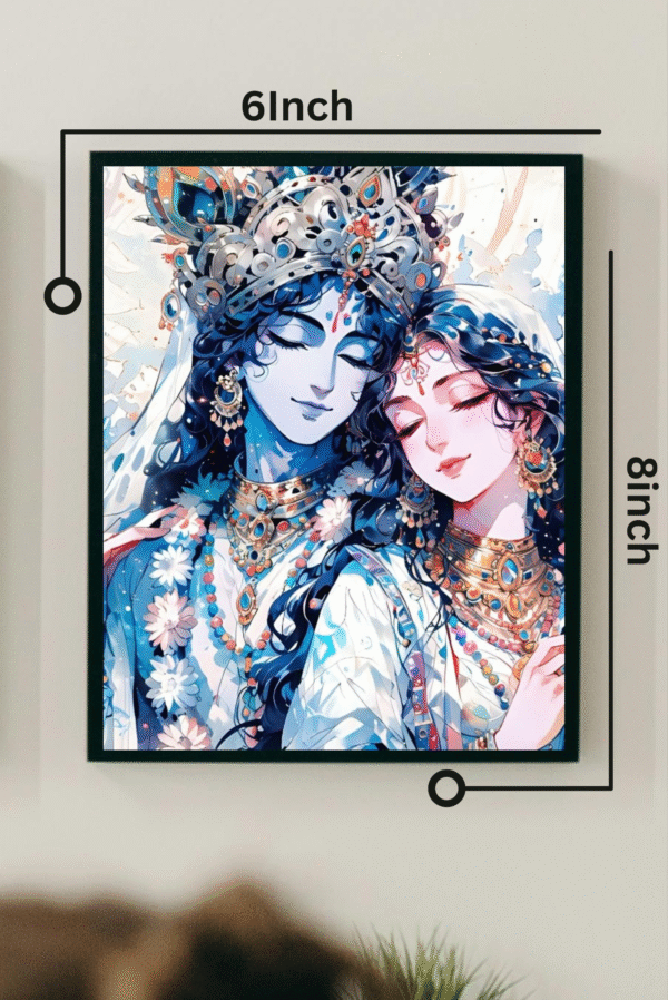 Radha Krishna Love Photo Frame Wall Decor (Pack of 2) 6x8 Size - Image 2