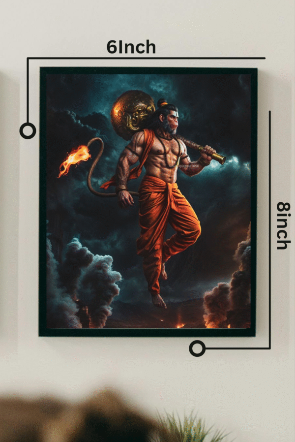 Majestic Indian God Hanuman & Mahadev Canvas Print | Spiritual Wall Art Canvas Prints for Decoration - Image 3